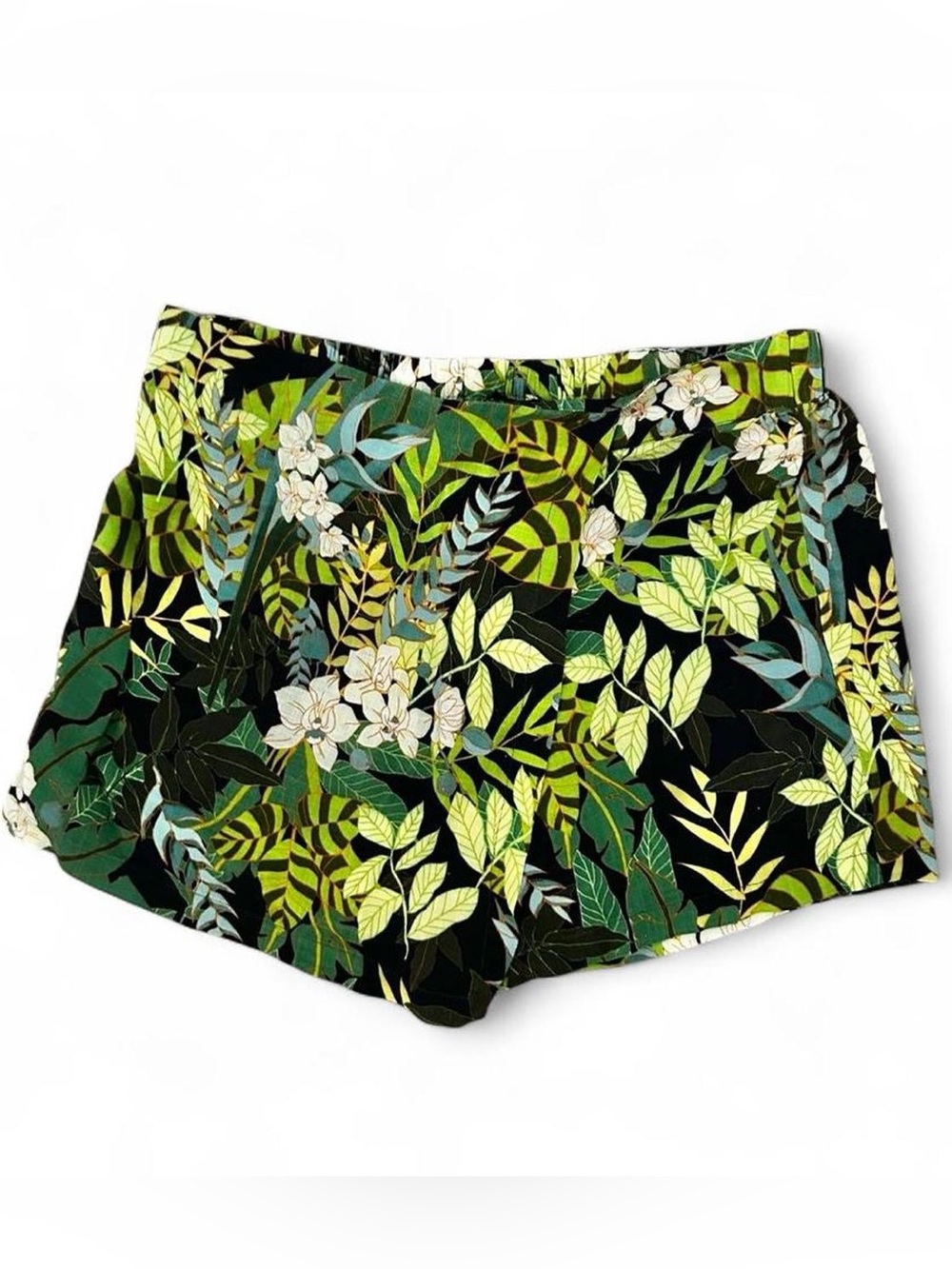 Sanctuary Green floral print mini summer skirt skort w elastic waist Size 1X